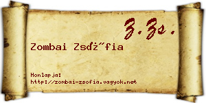 Zombai Zsófia névjegykártya